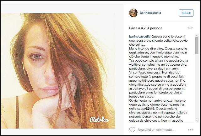 Karina Cascella festeggia il compleanno e al suo fianco c sempre