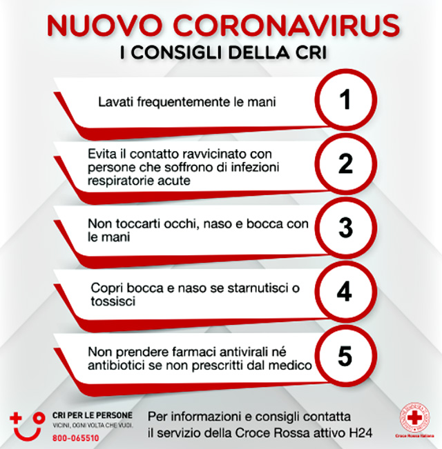 Alcune regole comportamentali da tenere per evitare il contagio del Coronavirus