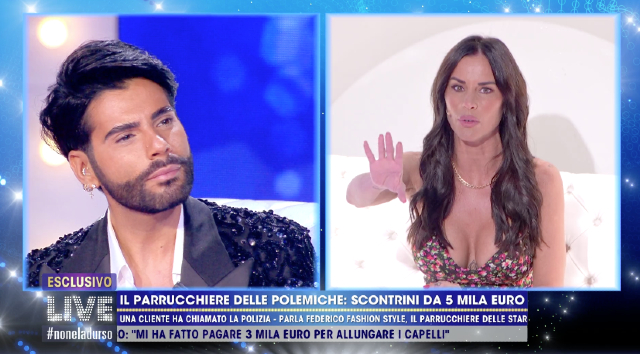 Federico Fashion Style contro Antonella Mosetti in tv: 'Non ha pagato il conto'