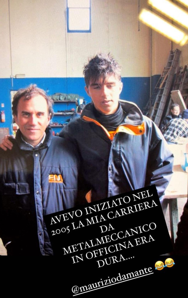 Andrea Damante 15 anni fa era un operaio metalmeccanico: foto