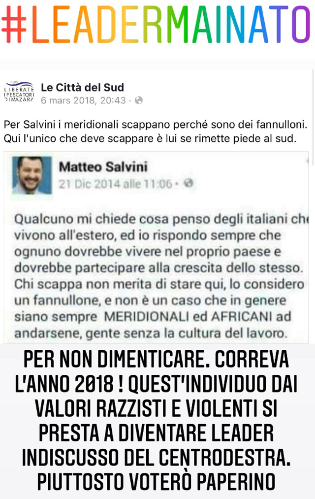 La Instagram Story di Francesca Pascale, con cui ha attaccato Matteo Salvini e il suo pensiero