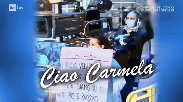 Carmela lavorava come 'gobbista' nela trasmissione di Rai1