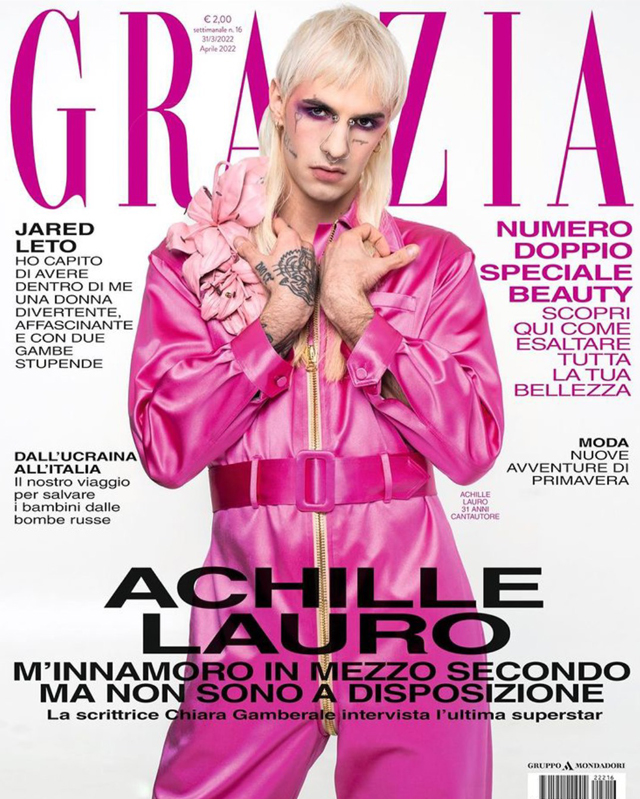 Achille Lauro sulla copertina di Grazia: 'Seguo una dieta dove tutto è pesato e stabilito'
