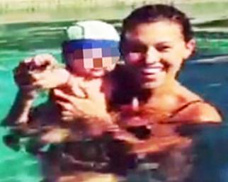 Belen in piscina con Santiago