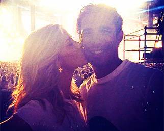 Elena Santarelli e Bernardo Corradi al concerto di Jovanotti