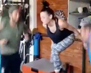 Silvia Provvedi, fitness con Corona