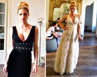 Michelle Hunziker, prova abiti per uno show tedesco