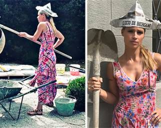 Michelle Hunziker versione muratore