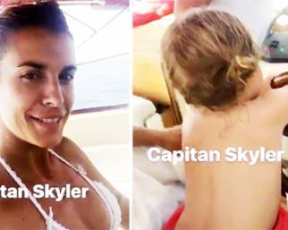 Elisabetta Canalis con la sua 'Capitan Skyler'