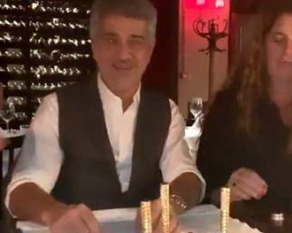 Belen Rodriguez al compleanno del padre